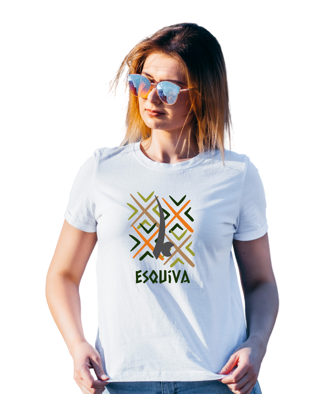 Unisex T-Shirt mit Indigenem Streifen-Logo | Esquiva
